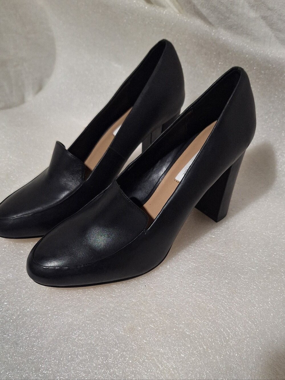 Classic Black Block Heel Pumps - Women's Slip-On Loafers